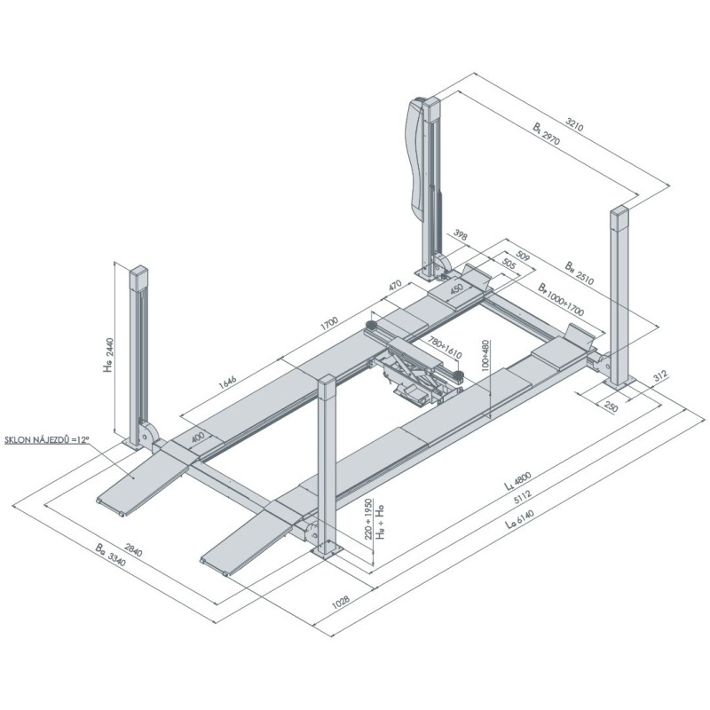 AMI Podnośnik czterokolumnowy 4,0 N-WAY