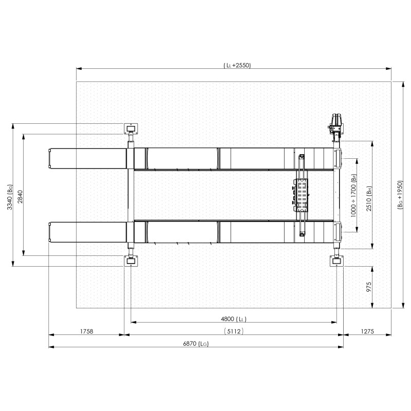 Podnośnik czterokolumnowy AMI  4,0 N-WAY